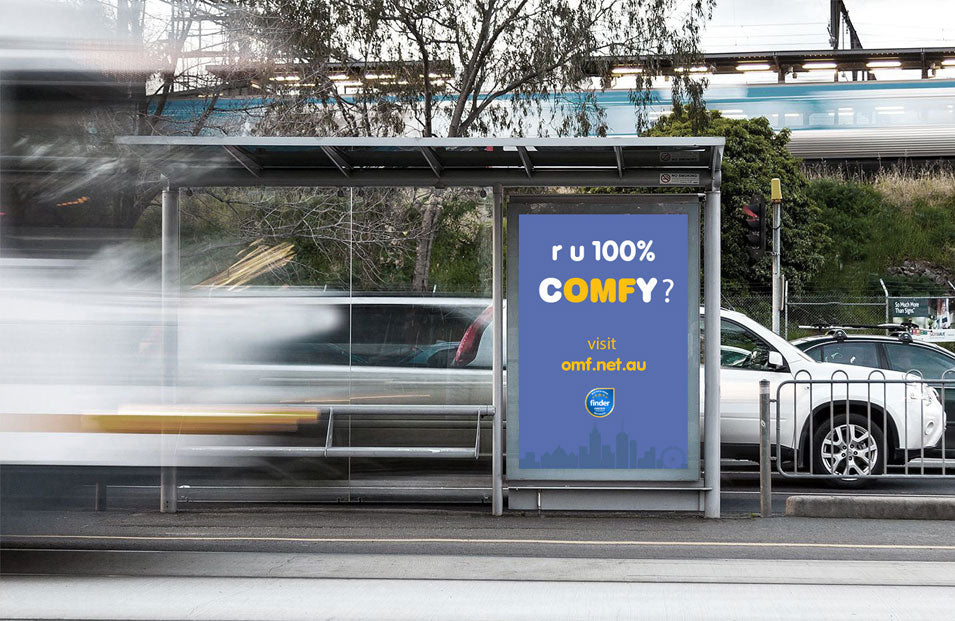 Bus shelter OMF billboard mockup