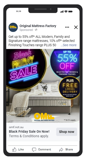 OMF Facebook ad mockup 4